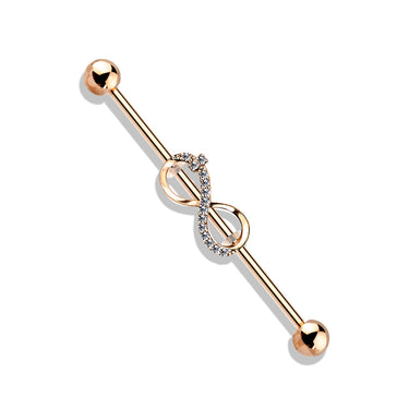 Infinity Industrial Barbell Body Jewellery with Rose Gold Plating