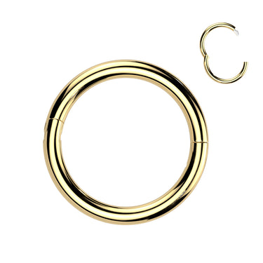 Seamless Hinged Clicker Piercing with Gold Plating