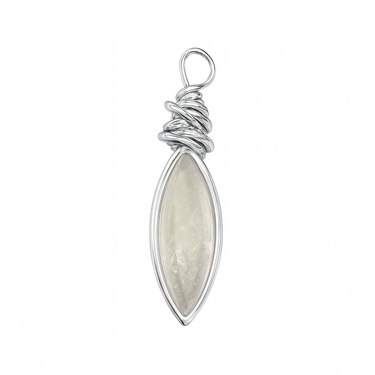 Saltwater Silver Crystal Quartz Teardrop Swinger