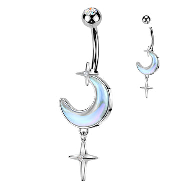 Silver Celestial Charm Belly Bar
