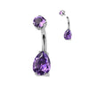 Titanium Teardrop Belly Bar with Internal Threading