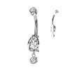 Titanium Teardrop Journey Belly Bar with Internal Threading