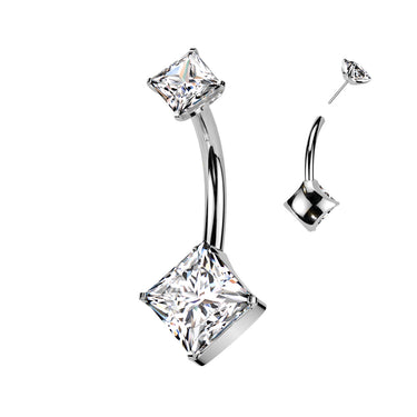 Threadless Titanium Luxe Duo Belly Bar