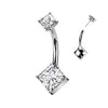 Threadless Titanium Luxe Duo Belly Bar