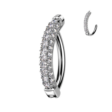 Solid 14K White Gold Mucho Hinged Belly Clicker