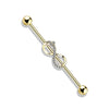 Infinity Industrial Barbell Body Jewellery with Yellow Gold Plating