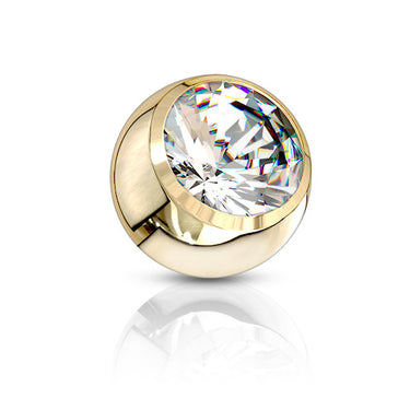 14K Gold Externally Threaded Belly Ring Replacement Balls - With Gems - Replacement Ball. Navel Rings Australia.