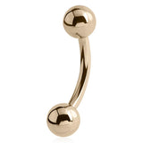 16g Petite 6mm Duo Ball Navel Ring with Gold Plating - Basic Curved Barbell. Navel Rings Australia.