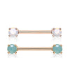 Opaline Nipple Barbell Ring in Rose Gold