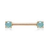 Opaline Nipple Barbell Ring in Rose Gold - Nipple Ring. Navel Rings Australia.