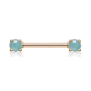 Opaline Nipple Barbell Ring in Rose Gold - Nipple Ring. Navel Rings Australia.