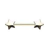 Gold Classic Star Nipple Barbell Ring - Nipple Ring. Navel Rings Australia.