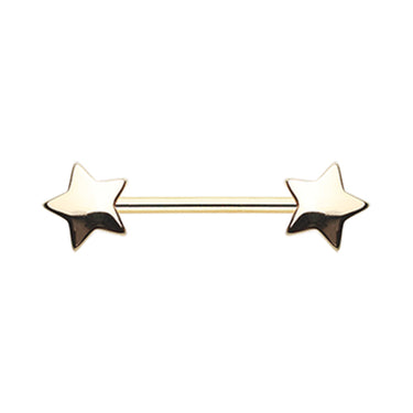 Gold Classic Star Nipple Barbell Ring - Nipple Ring. Navel Rings Australia.