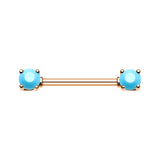 Classic Turquoise Nipple Ring with Rose Gold Plating - Nipple Ring. Navel Rings Australia.