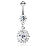 Diamanté Fusion Belly Dangle - Dangling Belly Ring. Navel Rings Australia.