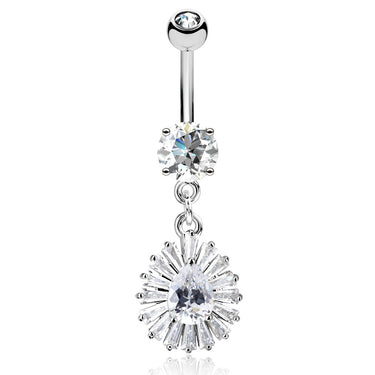 Diamanté Fusion Belly Dangle - Dangling Belly Ring. Navel Rings Australia.