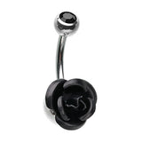3D Metallic Rosé Belly Bars - Basic Curved Barbell. Navel Rings Australia.