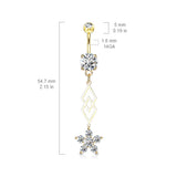 Geo Drop Floral Belly Ring - Dangling Belly Ring. Navel Rings Australia.