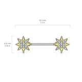 Universe Star Realms Nipple Jewellery with Rose Gold Plating - Nipple Ring. Navel Rings Australia.