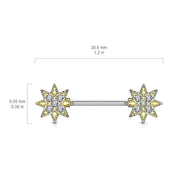 Universe Star Realms Nipple Jewellery with Rose Gold Plating - Nipple Ring. Navel Rings Australia.