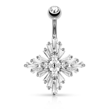 Lucilla Empress Belly Button Ring - Fixed (non-dangle) Belly Bar. Navel Rings Australia.