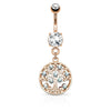 Family Tree of Life Belly Ring with Rose Gold Plating