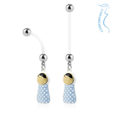 Blue and Pink Baby Dolls Pregnancy Belly Rings - Maternity Belly Ring. Navel Rings Australia.