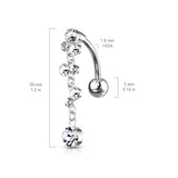 Climbing Wisteria Reverse Belly Piercing - Reverse Top Down Belly Ring. Navel Rings Australia.