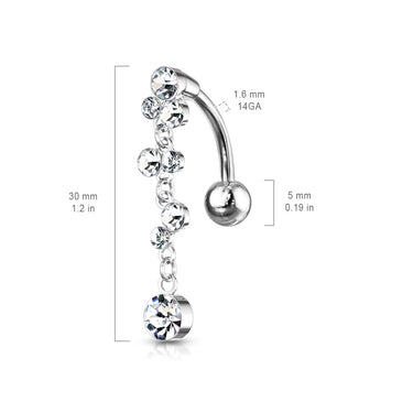 Climbing Wisteria Reverse Belly Piercing - Reverse Top Down Belly Ring. Navel Rings Australia.