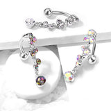Climbing Wisteria Reverse Belly Piercing - Reverse Top Down Belly Ring. Navel Rings Australia.