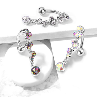 Climbing Wisteria Reverse Belly Piercing - Reverse Top Down Belly Ring. Navel Rings Australia.
