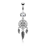 Vayas Dreamer Belly Ring - Dangling Belly Ring. Navel Rings Australia.