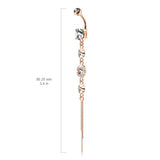 Classico Vintage Drop Chain Belly Bar in Rose Gold - Dangling Belly Ring. Navel Rings Australia.
