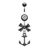 Party Boat Anchor Navel Ring - Dangling Belly Ring. Navel Rings Australia.