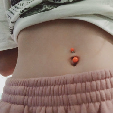 Metallic Coated Acrylic Navel Piercing Bars - Basic Curved Barbell. Navel Rings Australia.