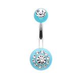 The Gem Dial Belly Bar - Fixed (non-dangle) Belly Bar. Navel Rings Australia.