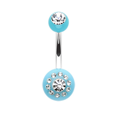 The Gem Dial Belly Bar - Fixed (non-dangle) Belly Bar. Navel Rings Australia.