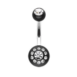 The Gem Dial Belly Bar - Fixed (non-dangle) Belly Bar. Navel Rings Australia.