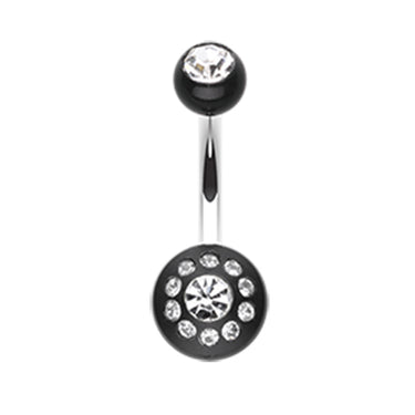 The Gem Dial Belly Bar - Fixed (non-dangle) Belly Bar. Navel Rings Australia.
