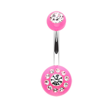 The Gem Dial Belly Bar - Fixed (non-dangle) Belly Bar. Navel Rings Australia.