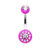 The Gem Dial Belly Bar - Fixed (non-dangle) Belly Bar. Navel Rings Australia.