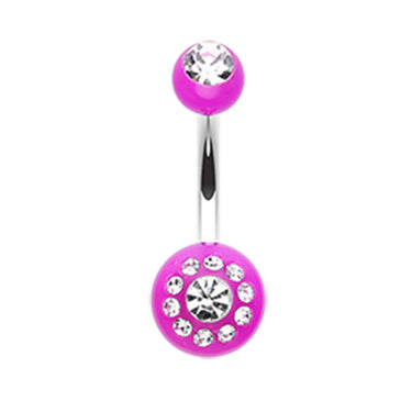 The Gem Dial Belly Bar - Fixed (non-dangle) Belly Bar. Navel Rings Australia.