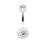 The Gem Dial Belly Bar - Fixed (non-dangle) Belly Bar. Navel Rings Australia.