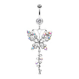 Papilio Butterfly Journey Belly Bar - Dangling Belly Ring. Navel Rings Australia.
