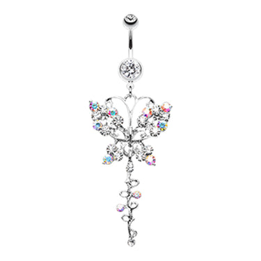 Papilio Butterfly Journey Belly Bar - Dangling Belly Ring. Navel Rings Australia.