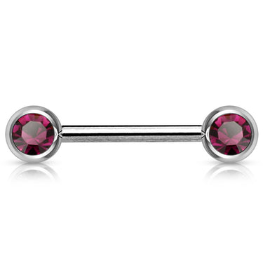 Classique 316L Surgical Steel Gem Nipple Barbells - Nipple Ring. Navel Rings Australia.