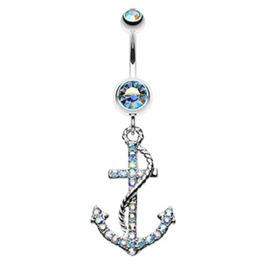 Ships Ahoy Anchor Belly Bar - Dangling Belly Ring. Navel Rings Australia.