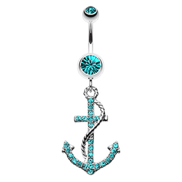 Ships Ahoy Anchor Belly Bar - Dangling Belly Ring. Navel Rings Australia.