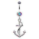 Ships Ahoy Anchor Belly Bar - Dangling Belly Ring. Navel Rings Australia.