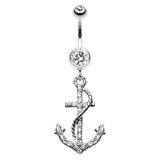 Ships Ahoy Anchor Belly Bar - Dangling Belly Ring. Navel Rings Australia.